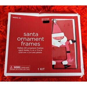 NWT 2011 Target Red White Santa Ornament Frames Christmas Activity Kit 20 Count